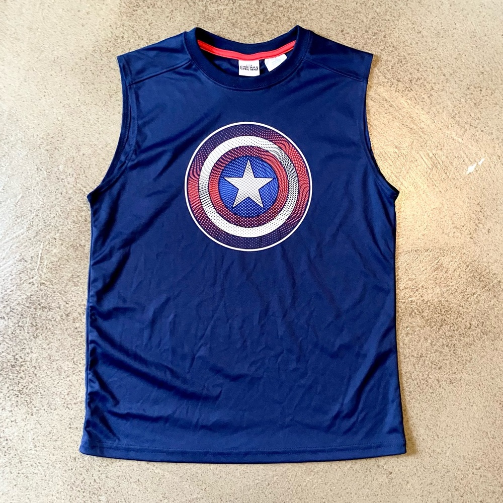 Marvel Captain America Shield Tank Top. Boys XL 14/16.